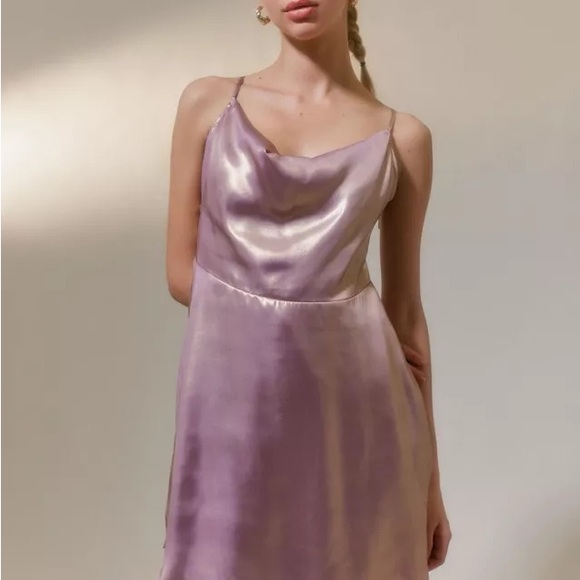 Purple iridescent spaghetti strap slip dress, Urban Outfitters. - Picture 2 of 8